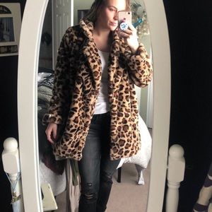 Fuzzy cheetah coat